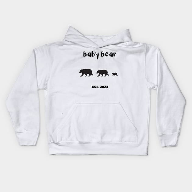 Baby Bear EST. 2024 Kids Hoodie by StudioPuffyBread